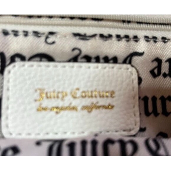 Juicy Couture White w/Pink Floral Fabric w/ Leather Trim 11" Backpack Handbag* - Picture 2 of 10